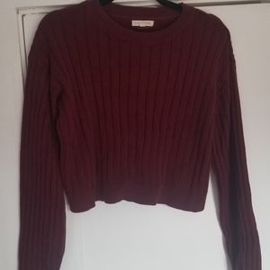 LA Hearts Cropped Maroon Sweater Size S